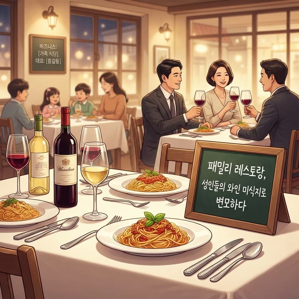 패밀리 레스토랑, 성인들의 미식 공간으로: 메뉴별 와인 페어링 완벽 가이드