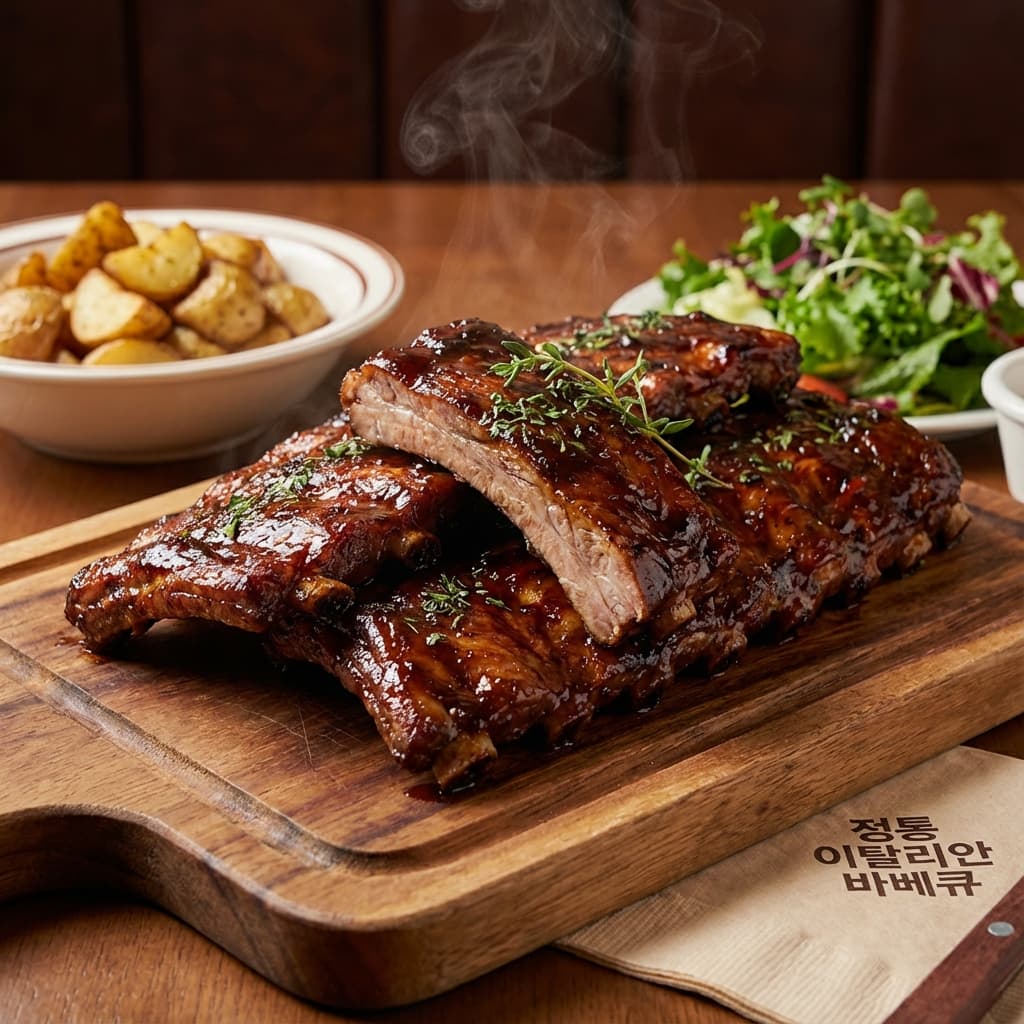 정통 스모크 향 가득! 이탈리안 폭립 바베큐의 진수